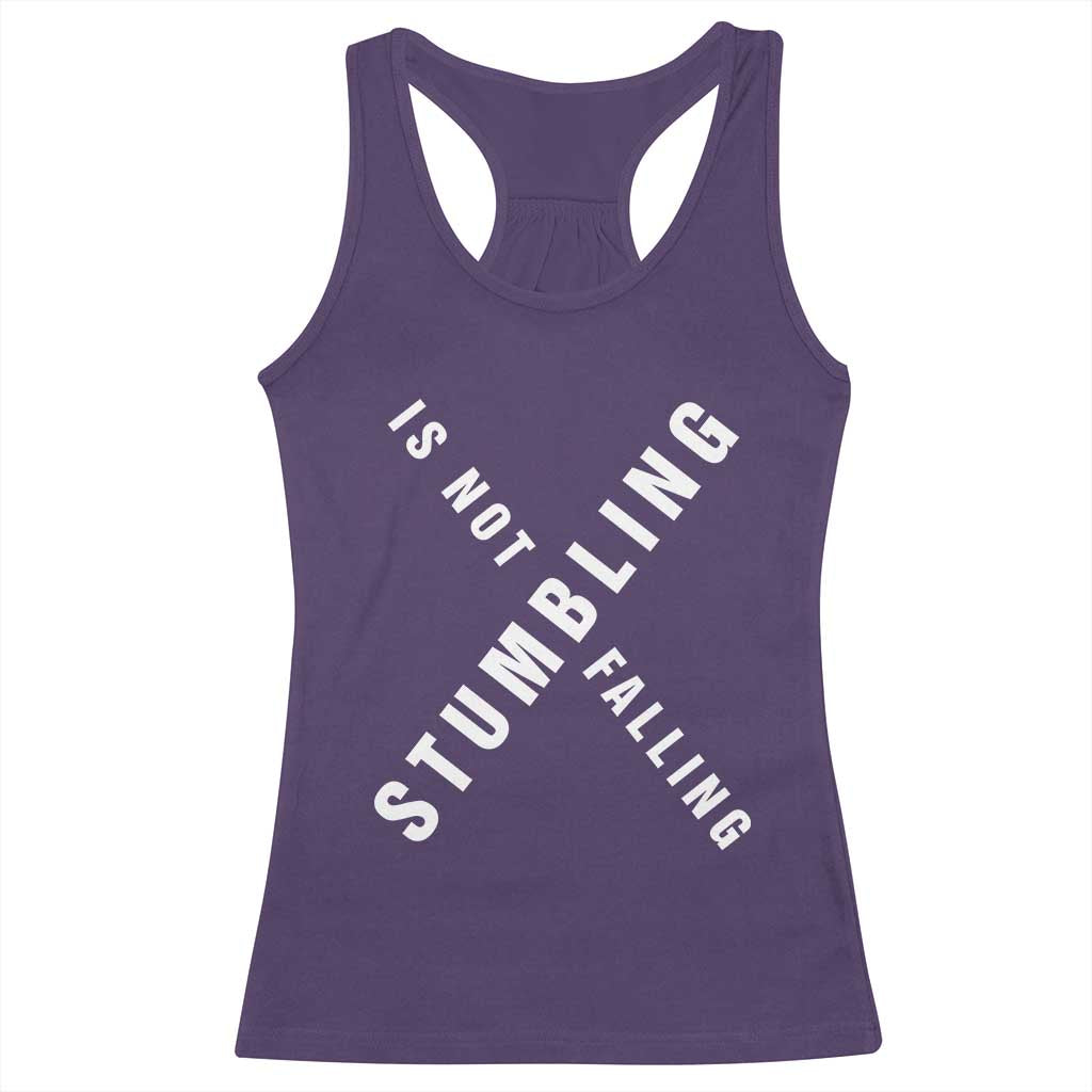 Malcolm X Stumbling Is Not Falling Racerback Tank Top Black History Month African American Pride