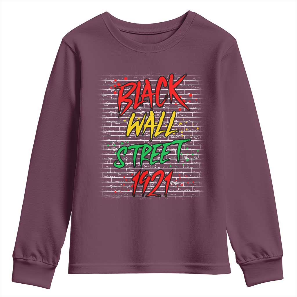 Black Wall Street 1921 Youth Sweatshirt Tulsa Oklahoma Black History