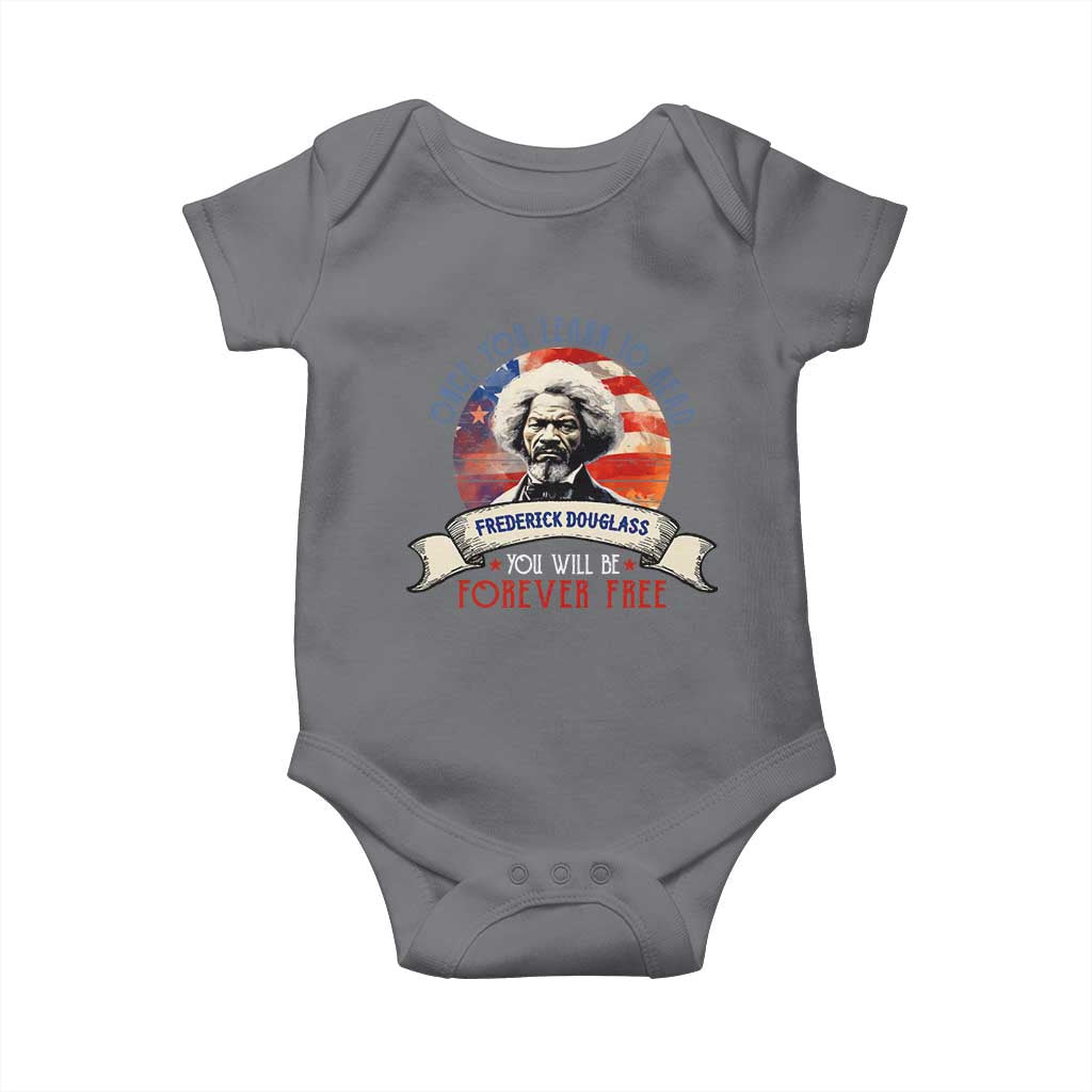 Frederick Douglass Inspirational Quotes Baby Onesie Once You Learn To Read You Will Be Forever Free USA Flag
