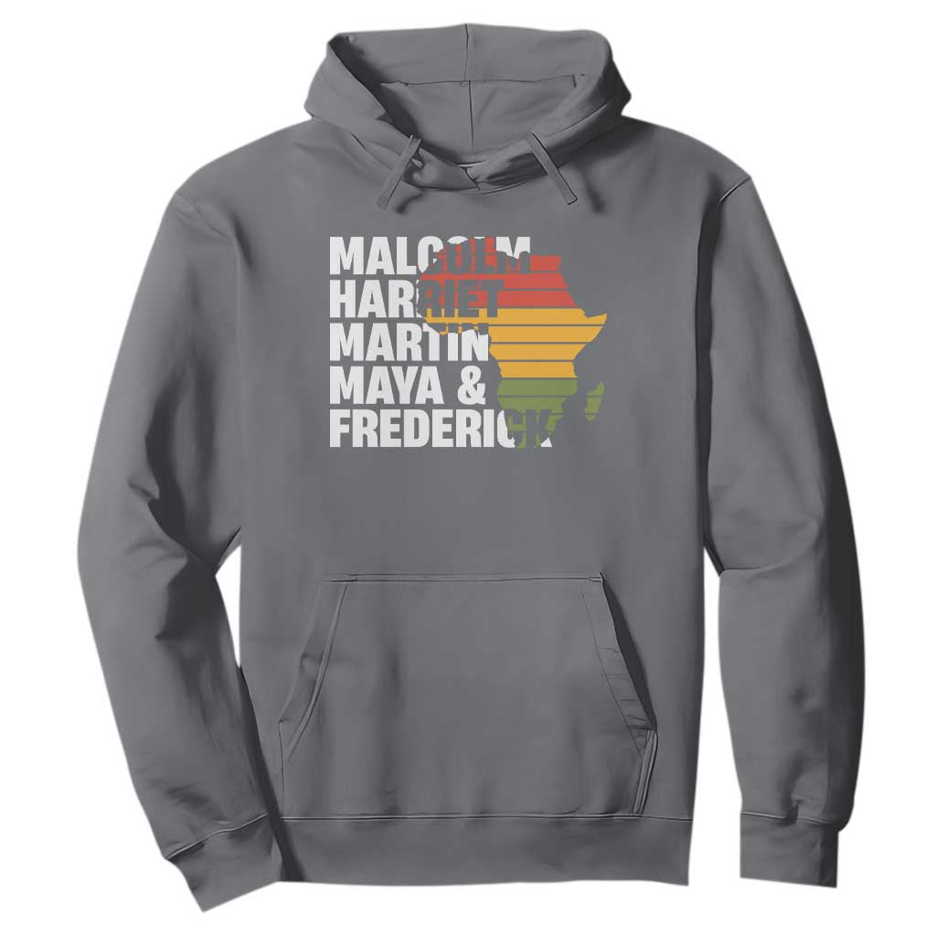 Black Leaders Hoodie Malcolm Harriet Martin Maya Frederick Africa Map