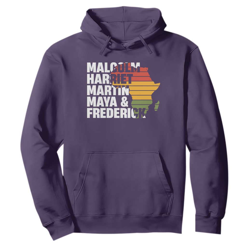 Black Leaders Hoodie Malcolm Harriet Martin Maya Frederick Africa Map