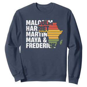 Black Leaders Sweatshirt Malcolm Harriet Martin Maya Frederick Africa Map
