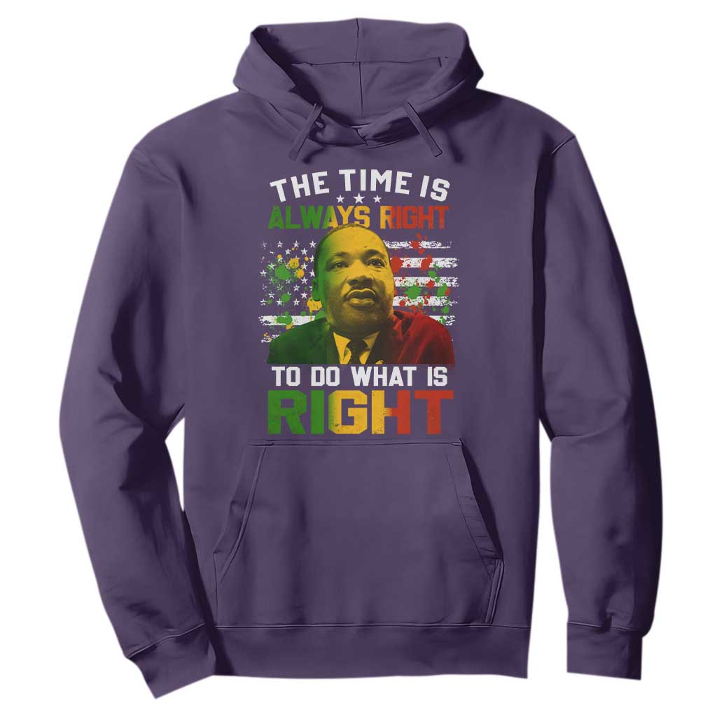 The Time Is Always Right To Do What Is Right Hoodie Martin Luther King Vintage American Flag