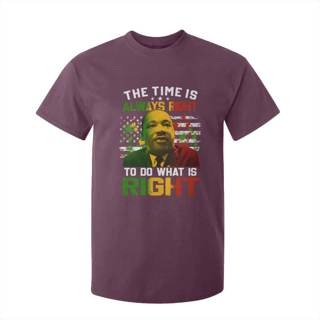 The Time Is Always Right To Do What Is Right T Shirt For Kid Martin Luther King Vintage American Flag