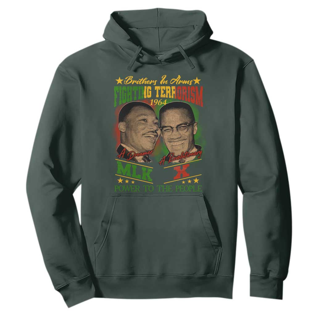 Martin Luther King And Malcolm X Hoodie Brothers In Arms Fighting Terrorism 1964 Black History Leaders