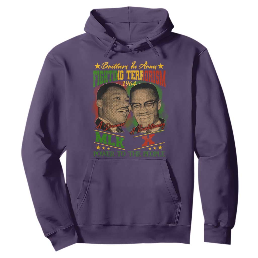Martin Luther King And Malcolm X Hoodie Brothers In Arms Fighting Terrorism 1964 Black History Leaders