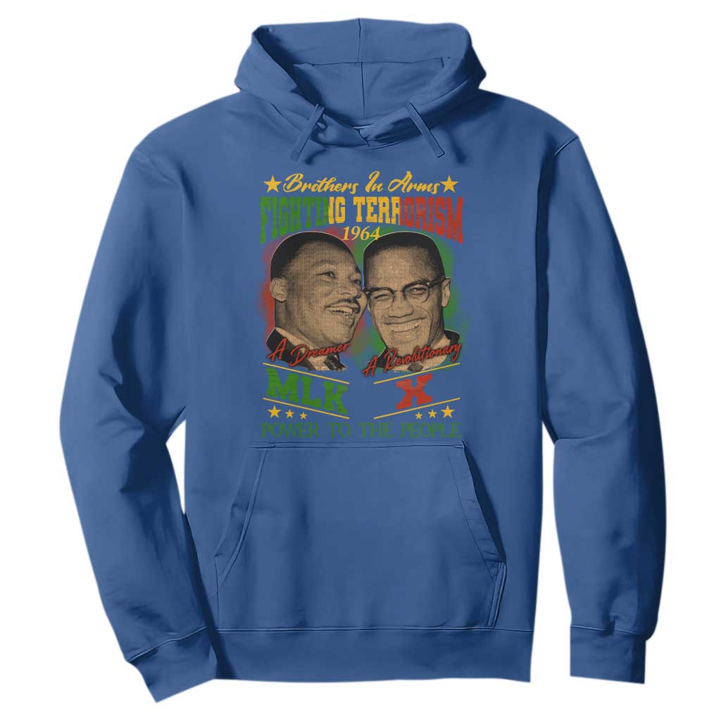 Martin Luther King And Malcolm X Hoodie Brothers In Arms Fighting Terrorism 1964 Black History Leaders