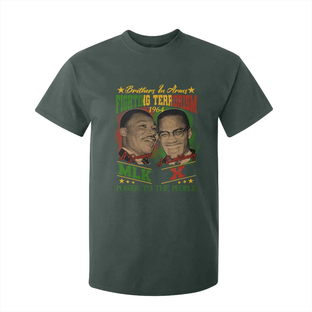 Martin Luther King And Malcolm X T Shirt For Kid Brothers In Arms Fighting Terrorism 1964 Black History Leaders