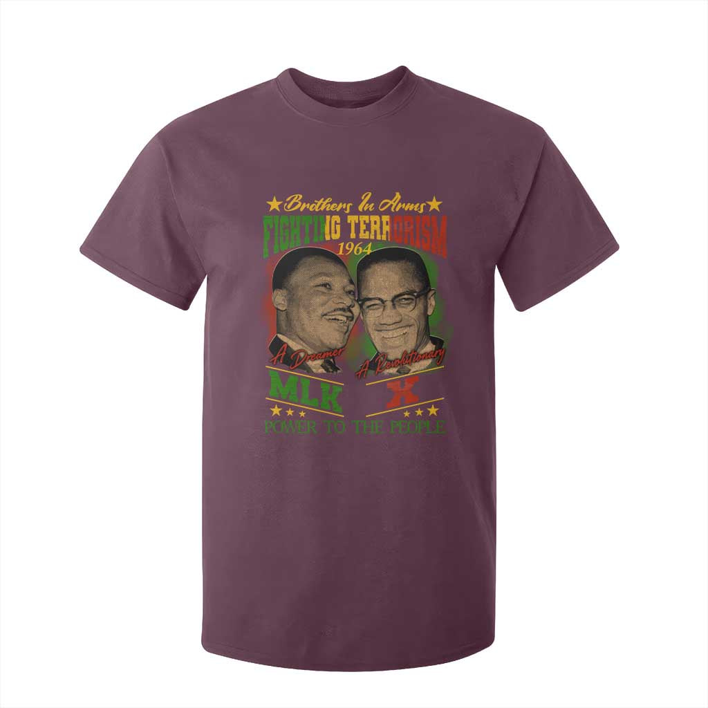 Martin Luther King And Malcolm X T Shirt For Kid Brothers In Arms Fighting Terrorism 1964 Black History Leaders