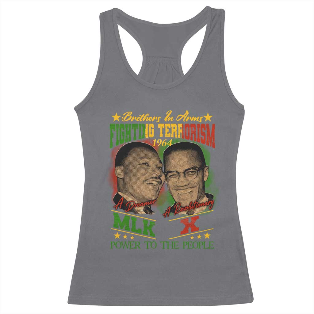 Martin Luther King And Malcolm X Racerback Tank Top Brothers In Arms Fighting Terrorism 1964 Black History Leaders