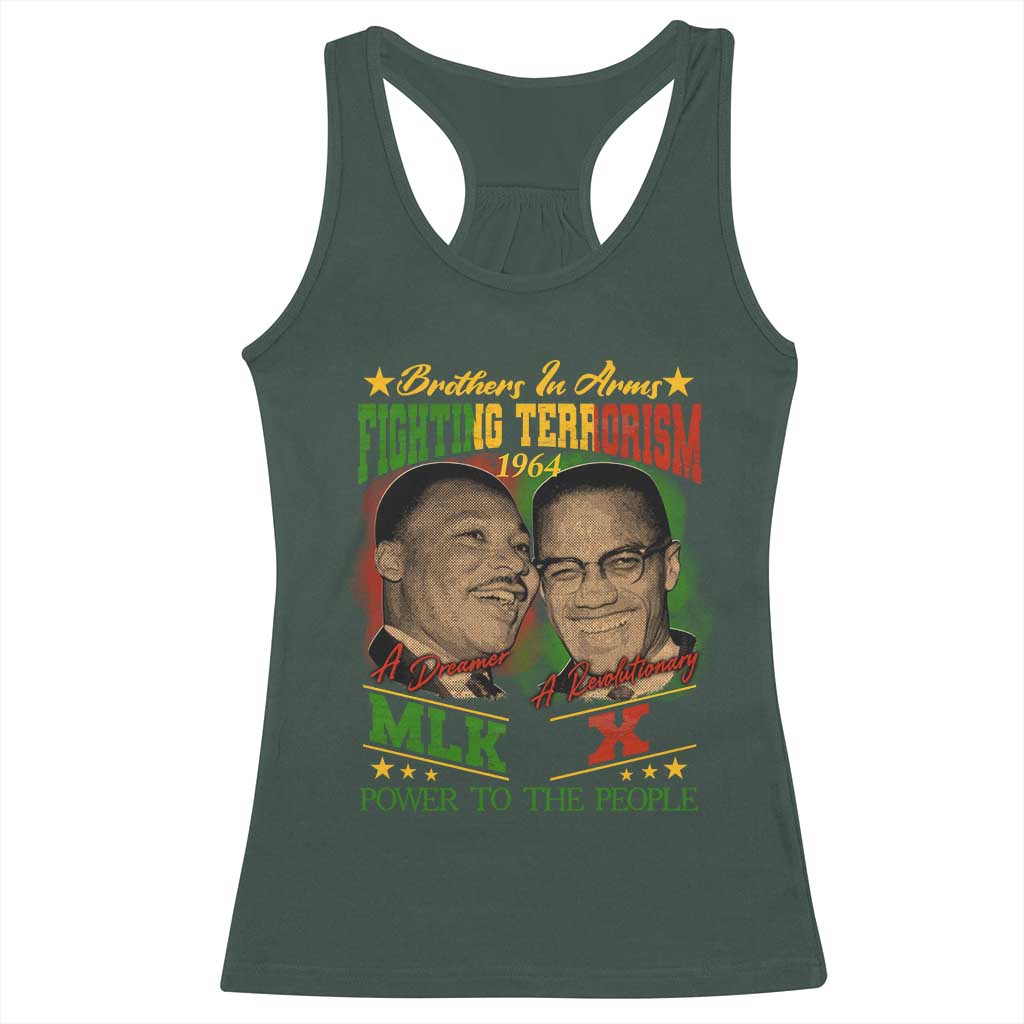 Martin Luther King And Malcolm X Racerback Tank Top Brothers In Arms Fighting Terrorism 1964 Black History Leaders