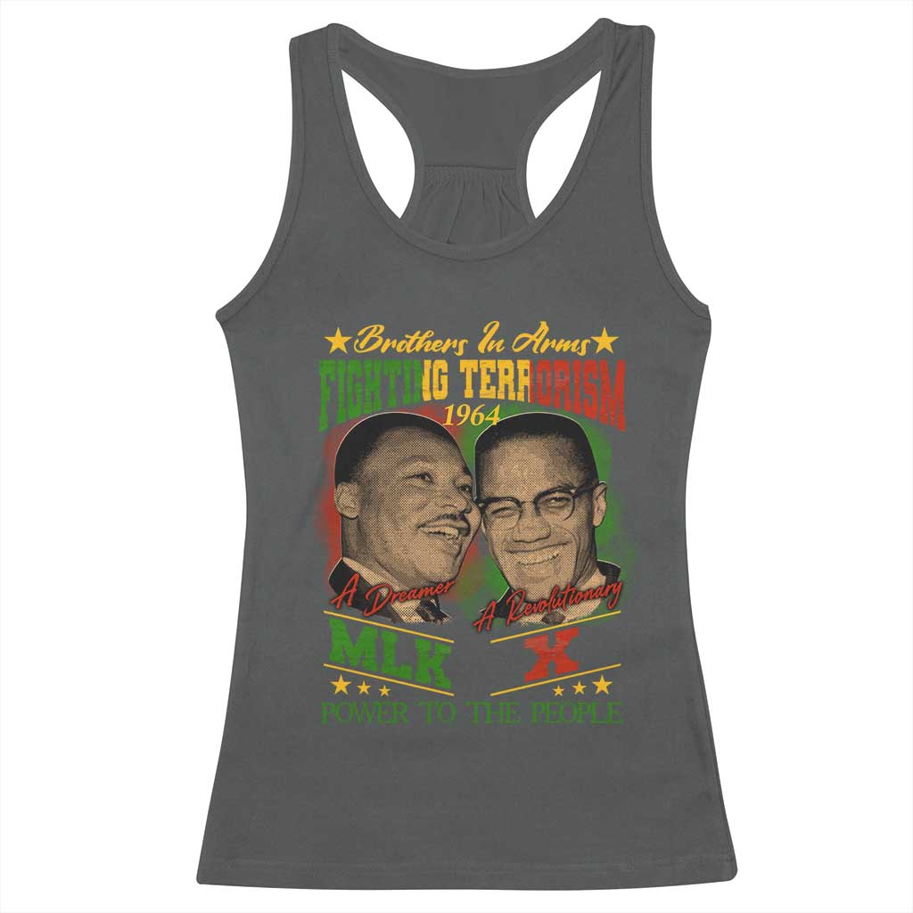 Martin Luther King And Malcolm X Racerback Tank Top Brothers In Arms Fighting Terrorism 1964 Black History Leaders