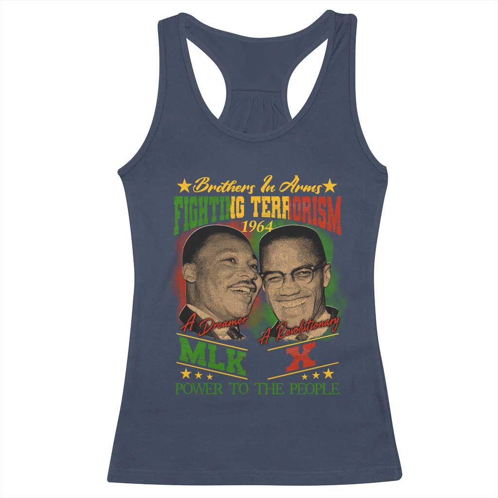 Martin Luther King And Malcolm X Racerback Tank Top Brothers In Arms Fighting Terrorism 1964 Black History Leaders