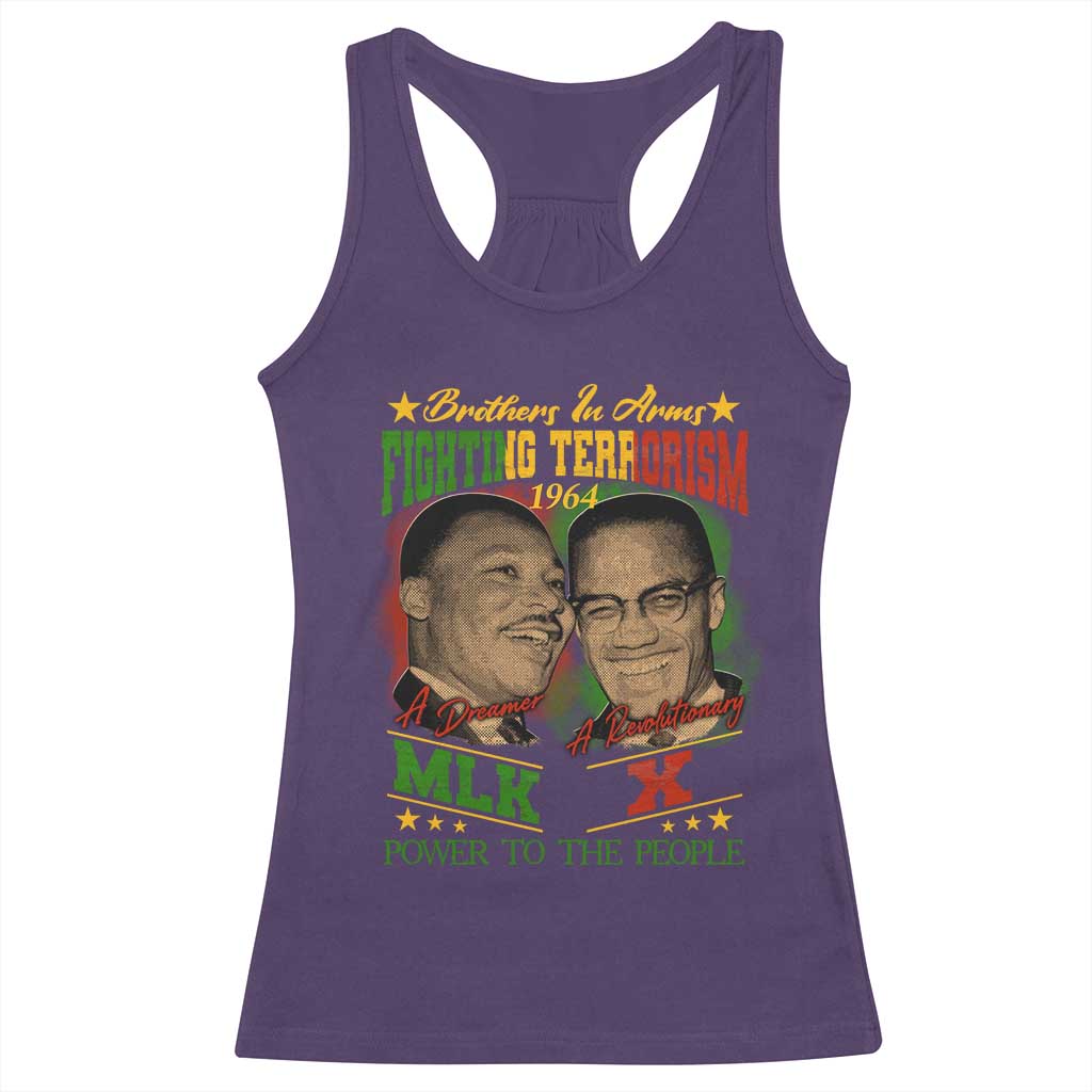 Martin Luther King And Malcolm X Racerback Tank Top Brothers In Arms Fighting Terrorism 1964 Black History Leaders
