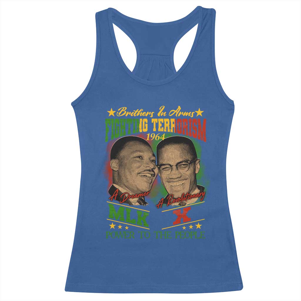 Martin Luther King And Malcolm X Racerback Tank Top Brothers In Arms Fighting Terrorism 1964 Black History Leaders
