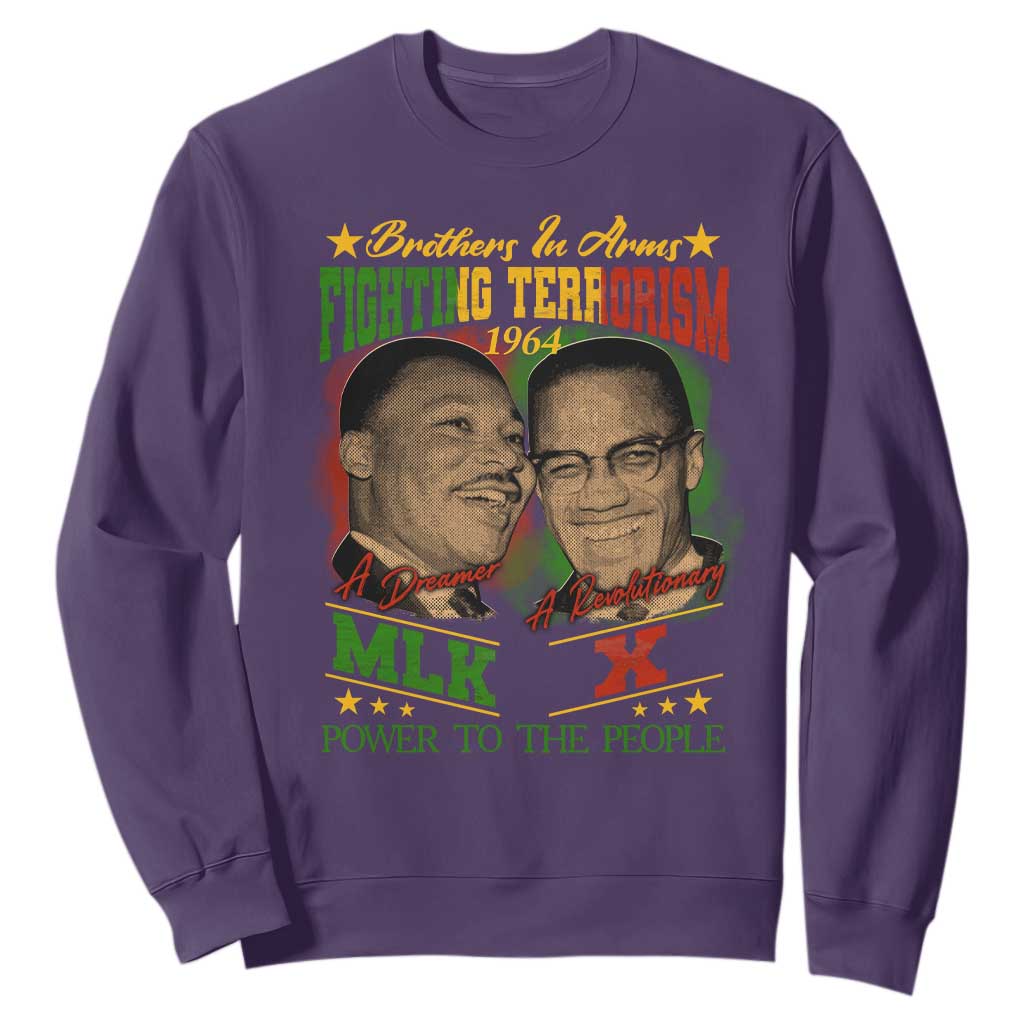 Martin Luther King And Malcolm X Sweatshirt Brothers In Arms Fighting Terrorism 1964 Black History Leaders