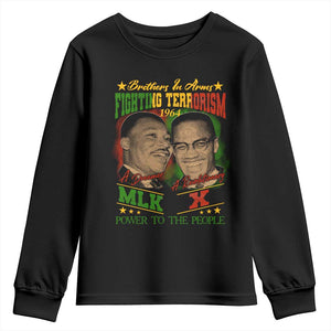 Martin Luther King And Malcolm X Youth Sweatshirt Brothers In Arms Fighting Terrorism 1964 Black History Leaders