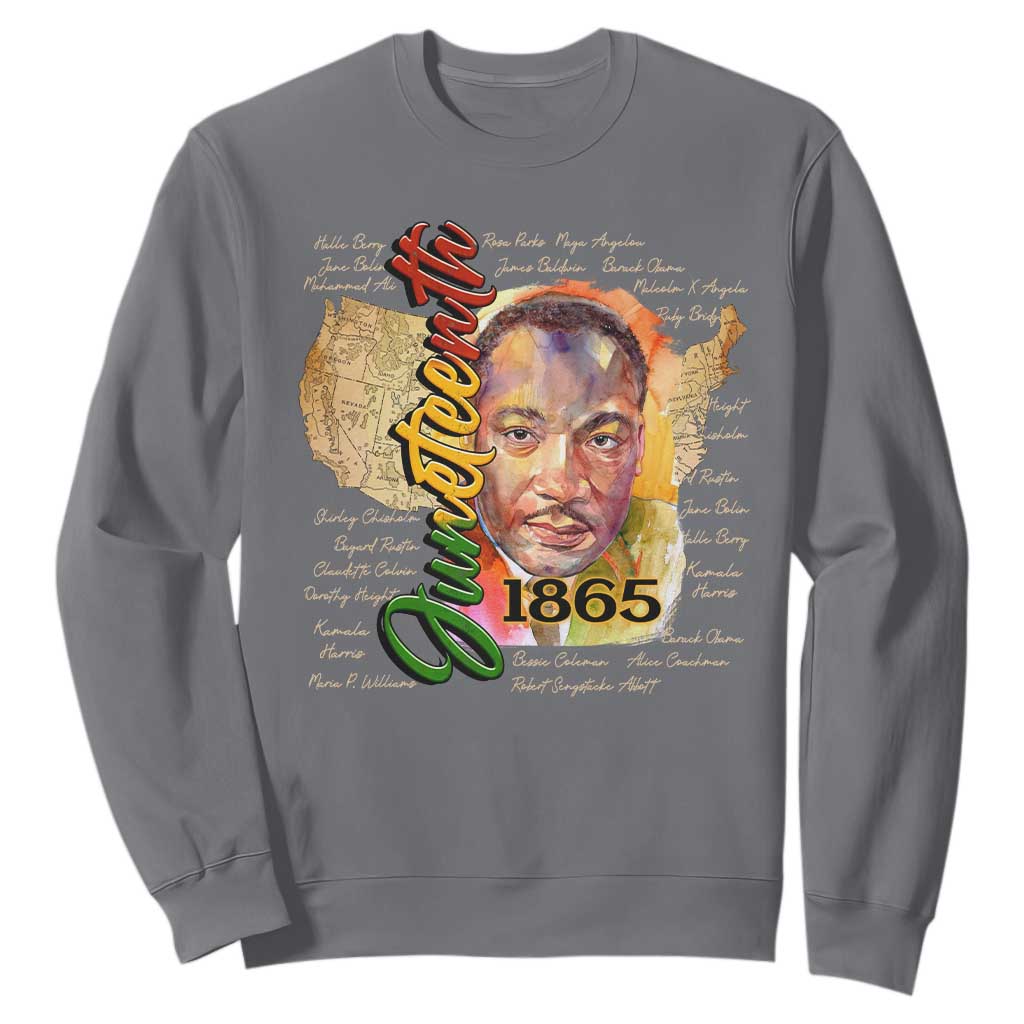 Juneteenth Sweatshirt Black Leaders African American Heritage 1865