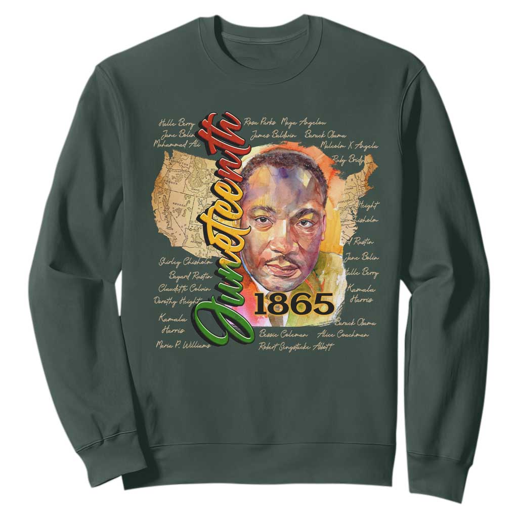 Juneteenth Sweatshirt Black Leaders African American Heritage 1865