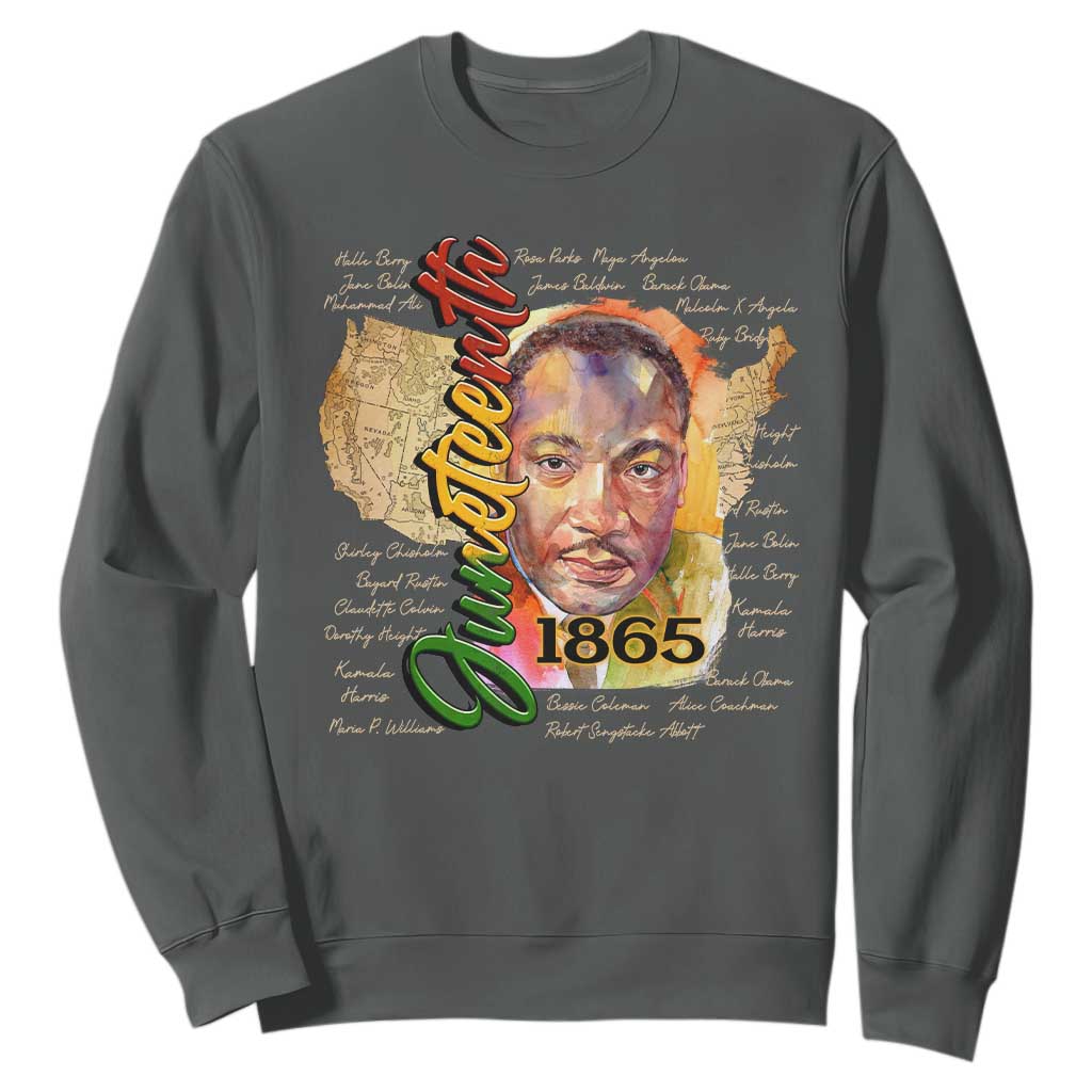 Juneteenth Sweatshirt Black Leaders African American Heritage 1865