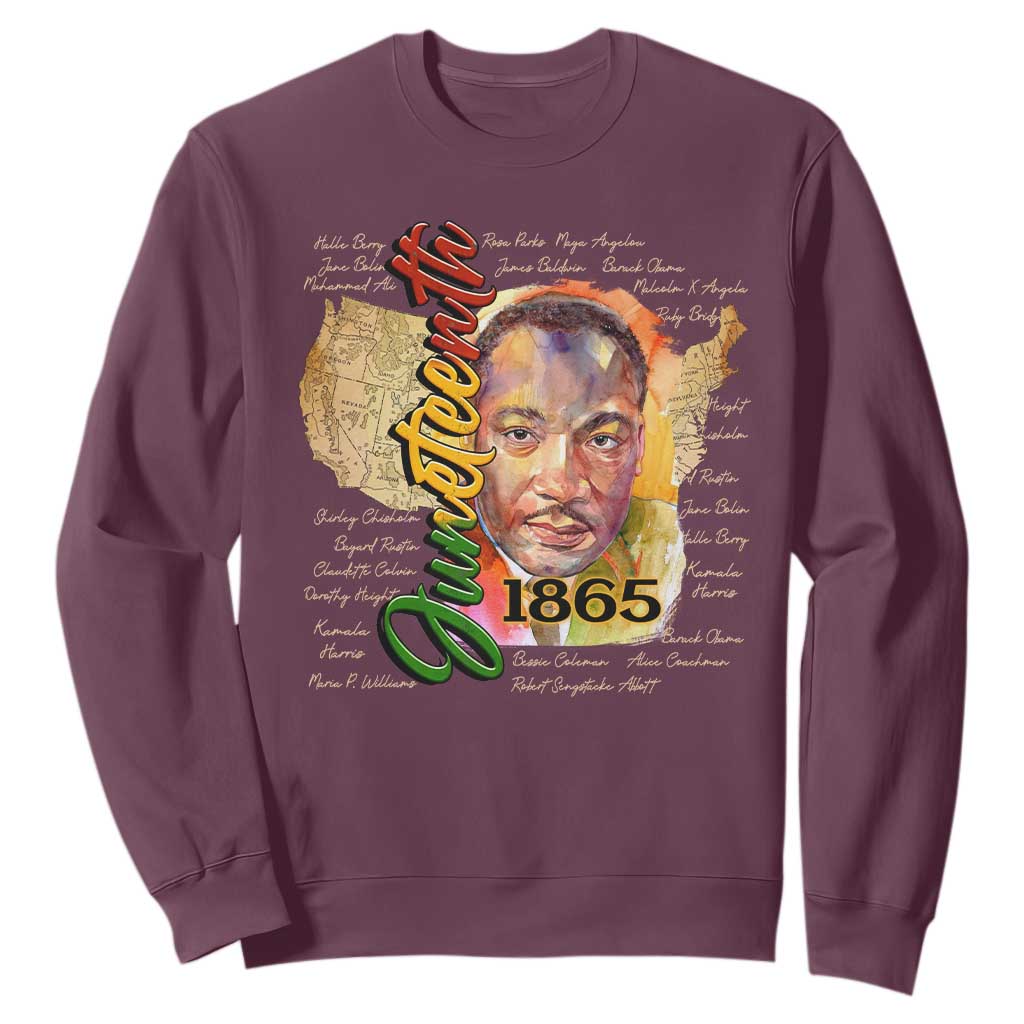 Juneteenth Sweatshirt Black Leaders African American Heritage 1865