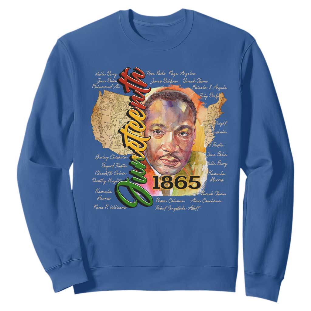 Juneteenth Sweatshirt Black Leaders African American Heritage 1865