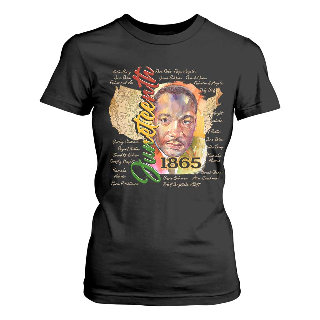 Juneteenth T Shirt For Women Black Leaders African American Heritage 1865