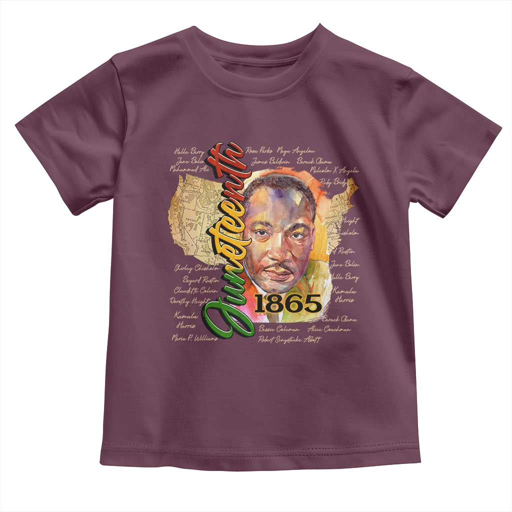 Juneteenth Toddler T Shirt Black Leaders African American Heritage 1865