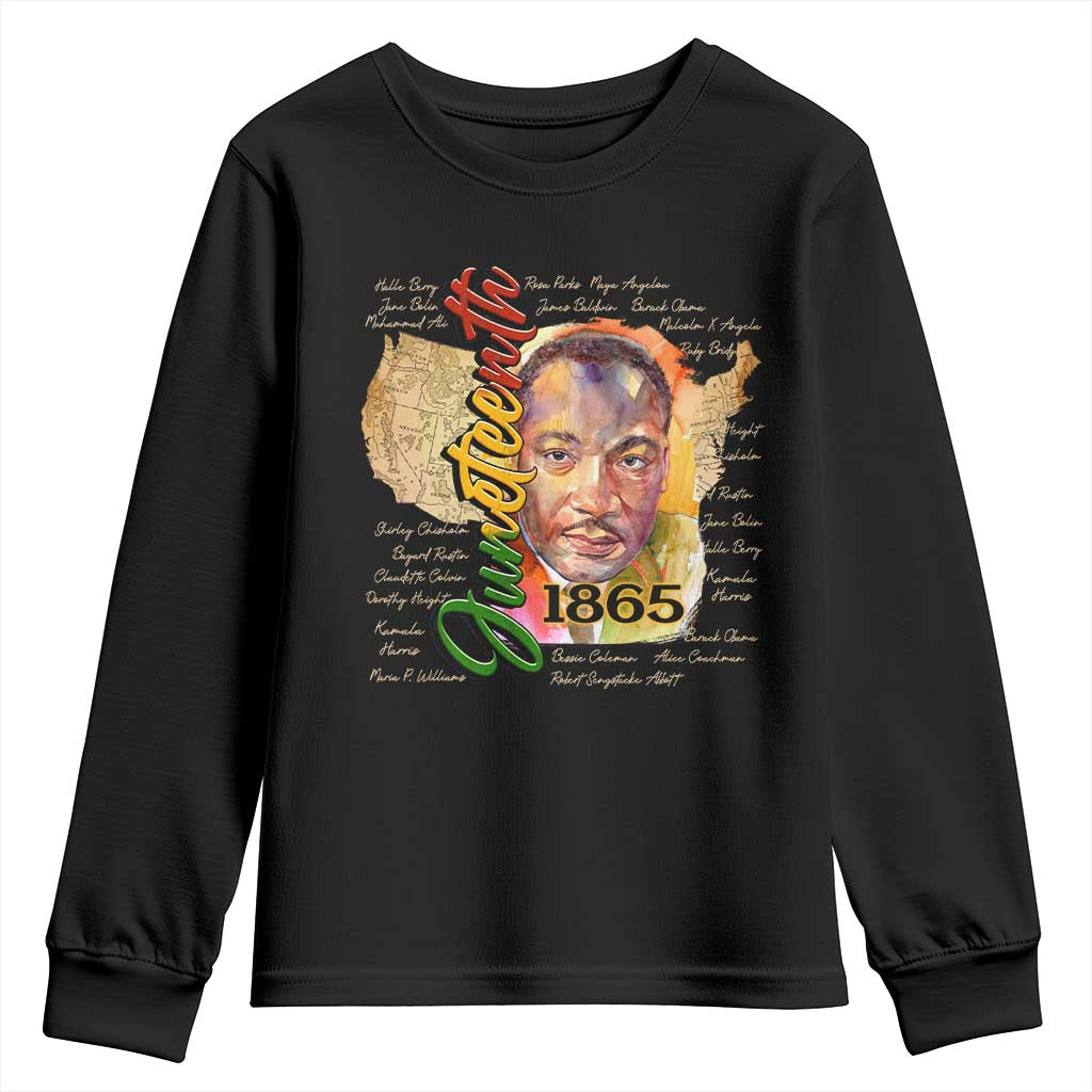 Juneteenth Youth Sweatshirt Black Leaders African American Heritage 1865