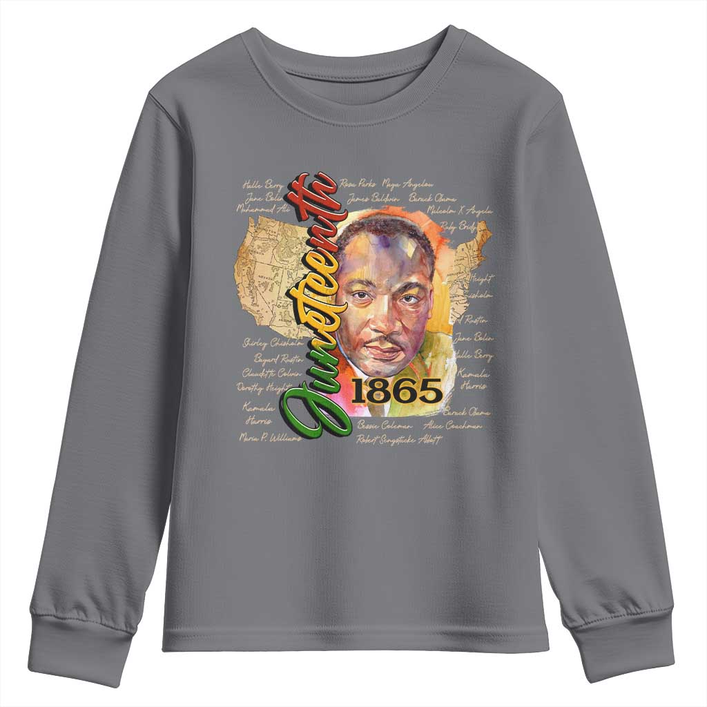 Juneteenth Youth Sweatshirt Black Leaders African American Heritage 1865