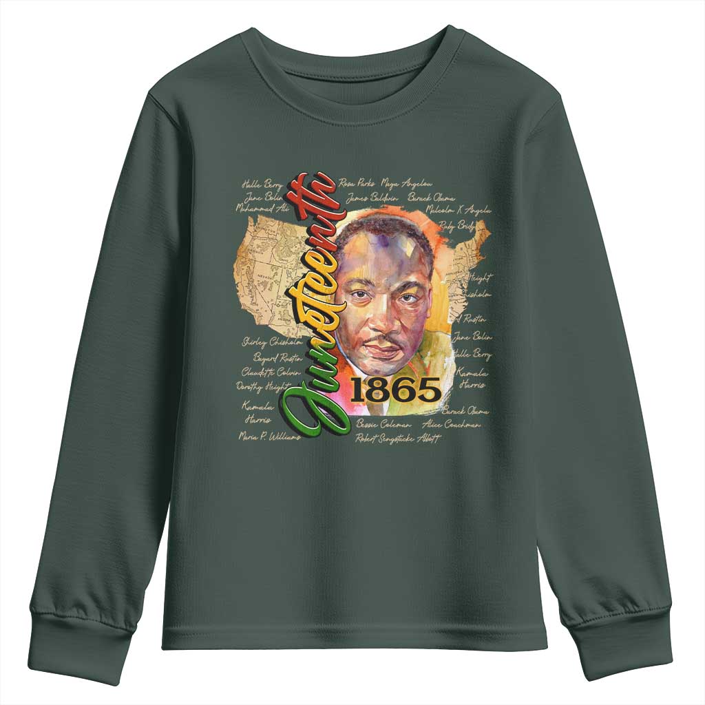 Juneteenth Youth Sweatshirt Black Leaders African American Heritage 1865