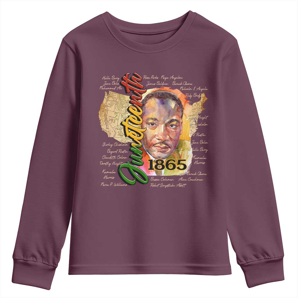 Juneteenth Youth Sweatshirt Black Leaders African American Heritage 1865