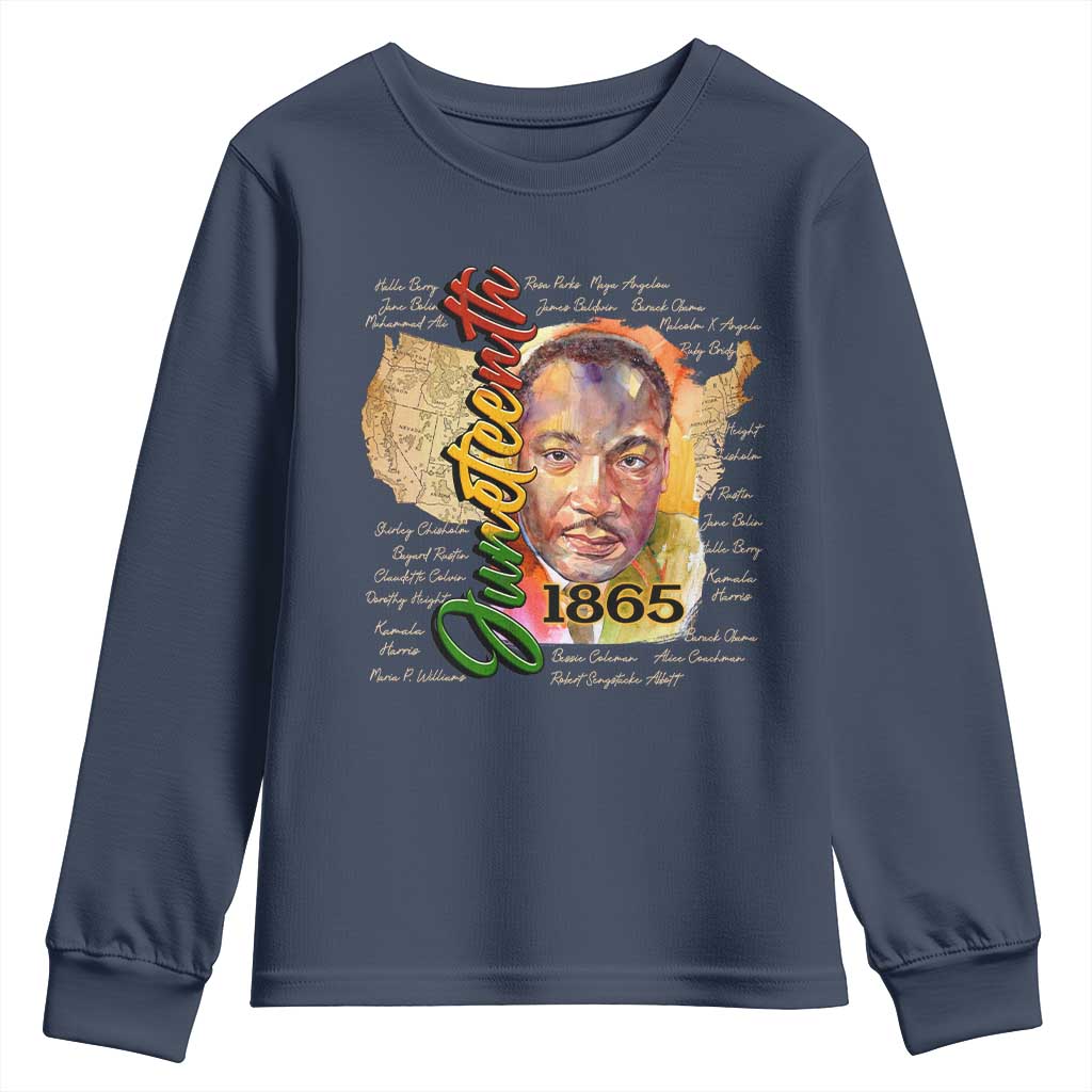 Juneteenth Youth Sweatshirt Black Leaders African American Heritage 1865