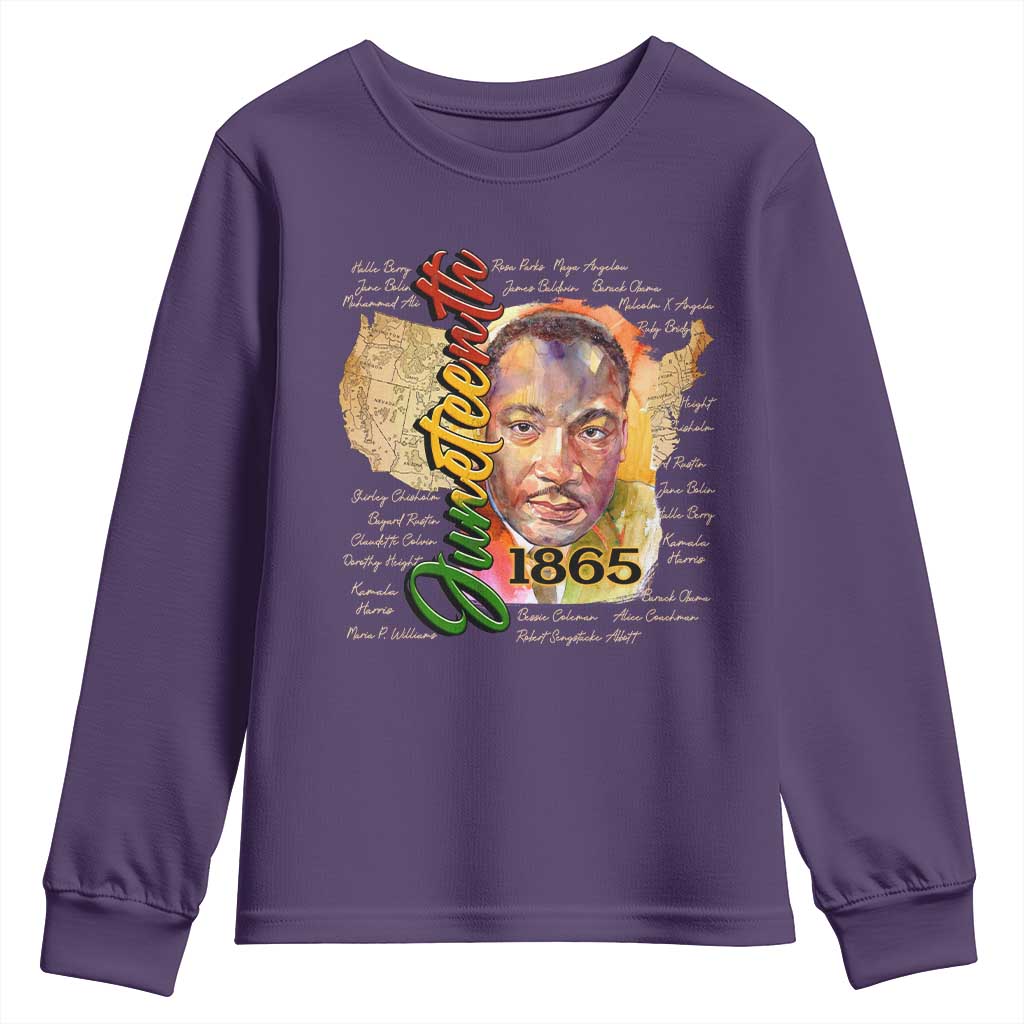 Juneteenth Youth Sweatshirt Black Leaders African American Heritage 1865