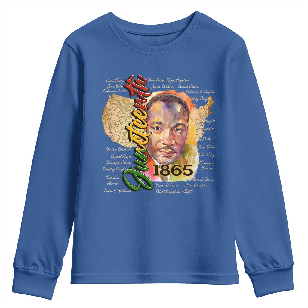 Juneteenth Youth Sweatshirt Black Leaders African American Heritage 1865