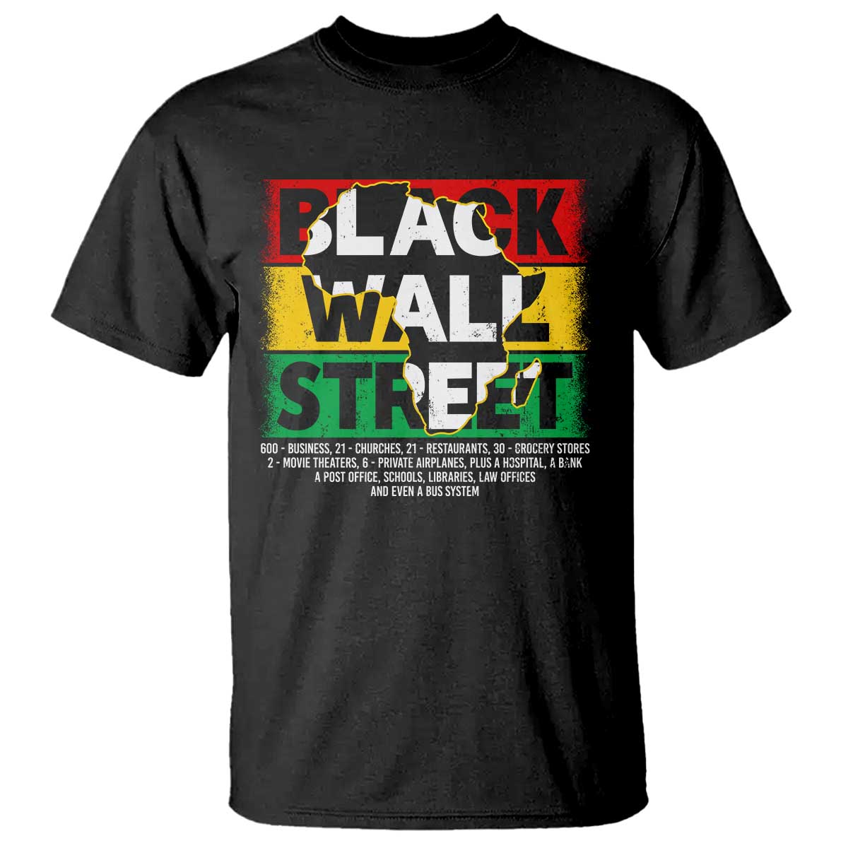 Black Wall Street T Shirt Tulsa Oklahoma Black History Month Vintage Africa Map