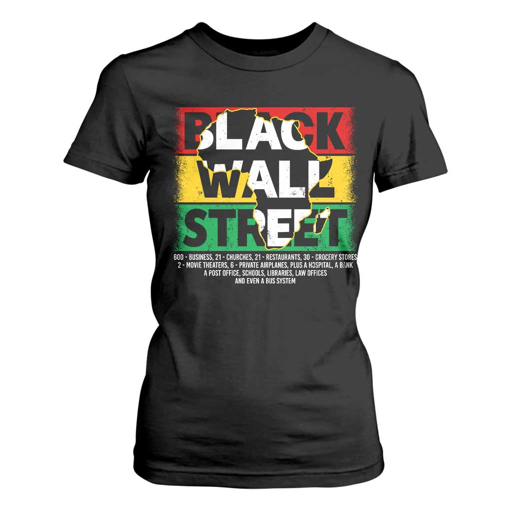 Black Wall Street T Shirt For Women Tulsa Oklahoma Black History Month Vintage Africa Map