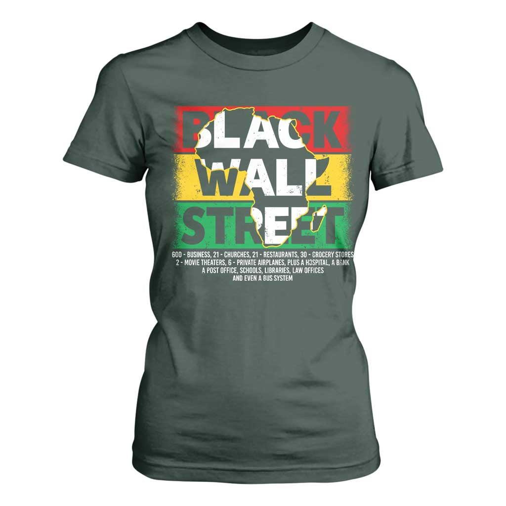 Black Wall Street T Shirt For Women Tulsa Oklahoma Black History Month Vintage Africa Map