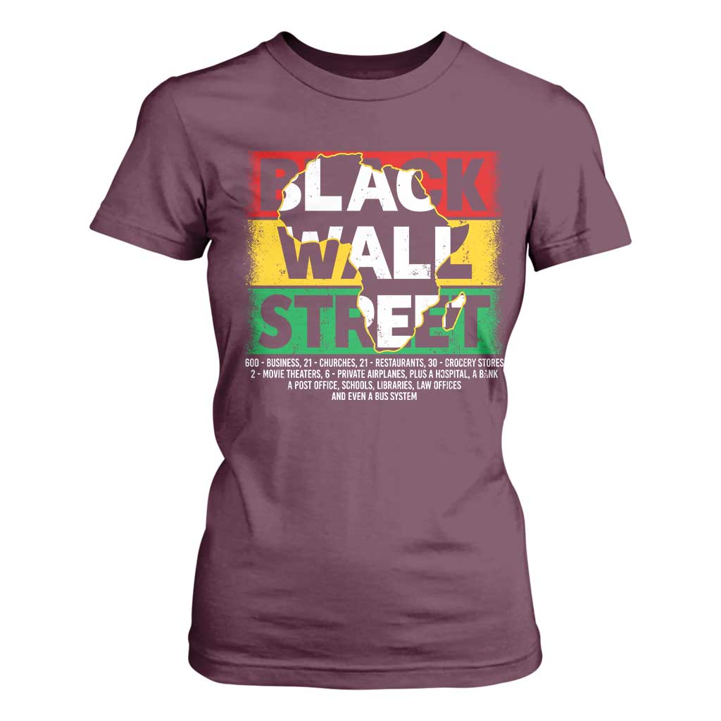 Black Wall Street T Shirt For Women Tulsa Oklahoma Black History Month Vintage Africa Map