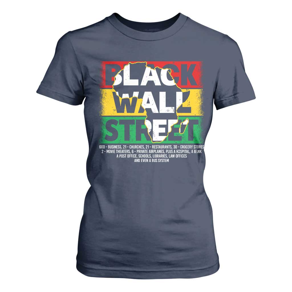 Black Wall Street T Shirt For Women Tulsa Oklahoma Black History Month Vintage Africa Map