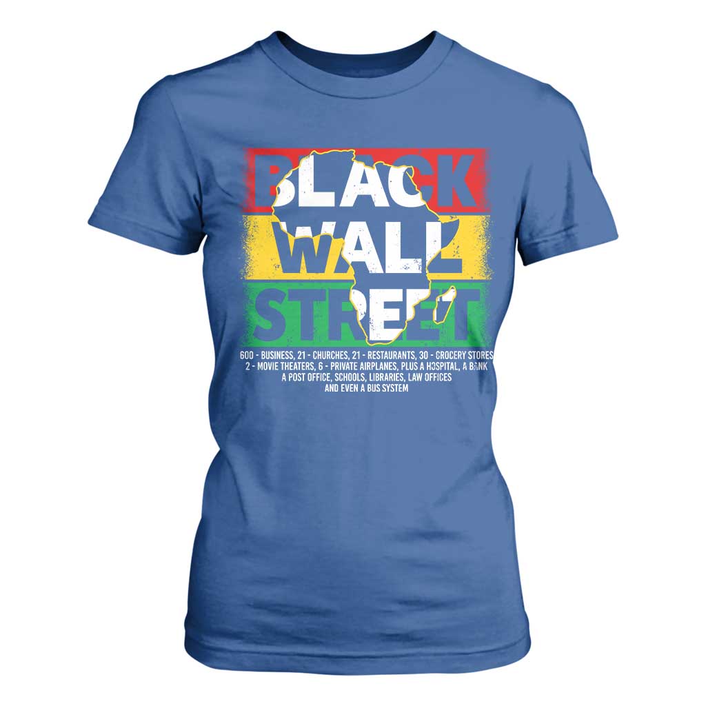 Black Wall Street T Shirt For Women Tulsa Oklahoma Black History Month Vintage Africa Map