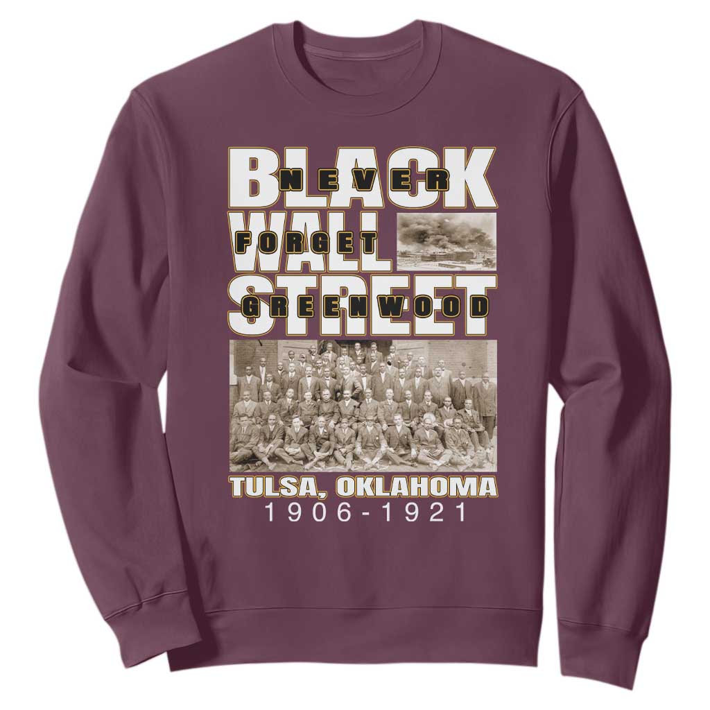 Never Forget Greenwood Black Wall Street Sweatshirt Black History