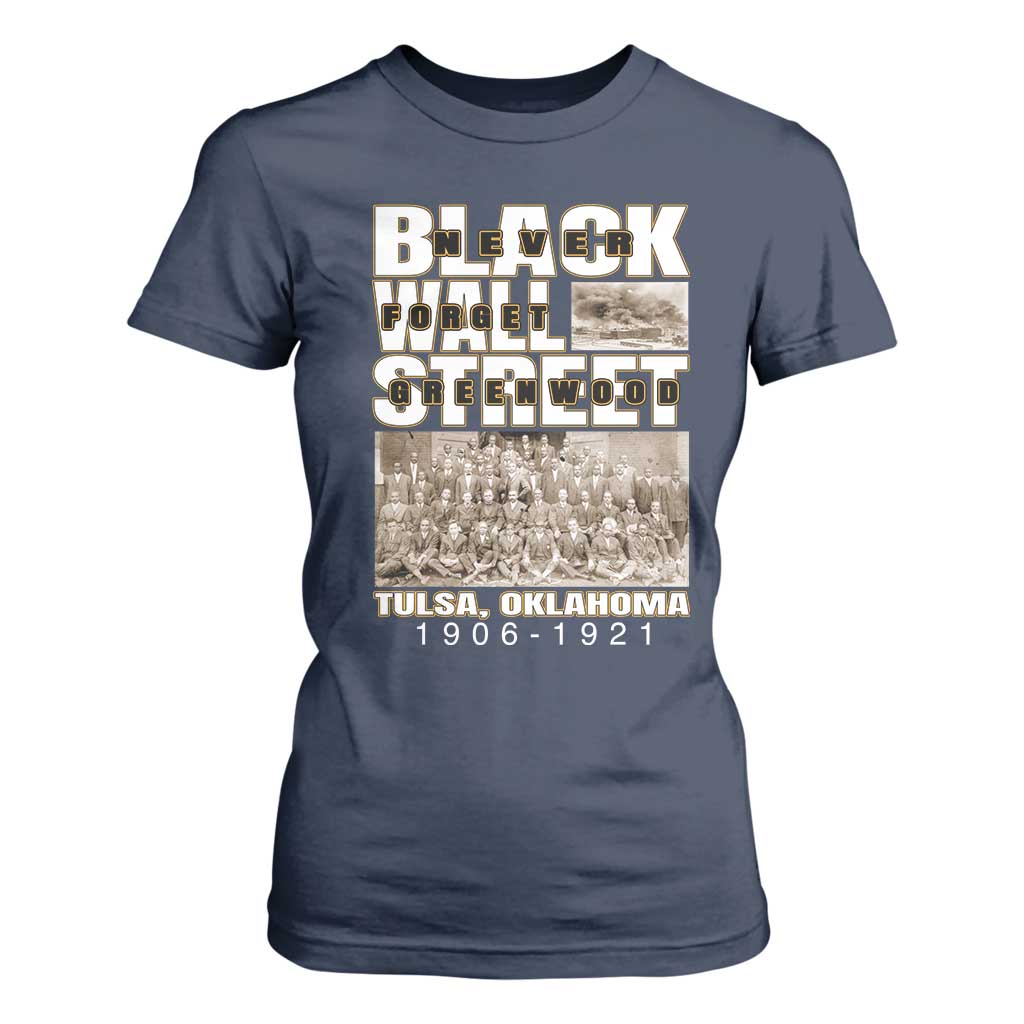 Never Forget Greenwood Black Wall Street T Shirt For Women Black History