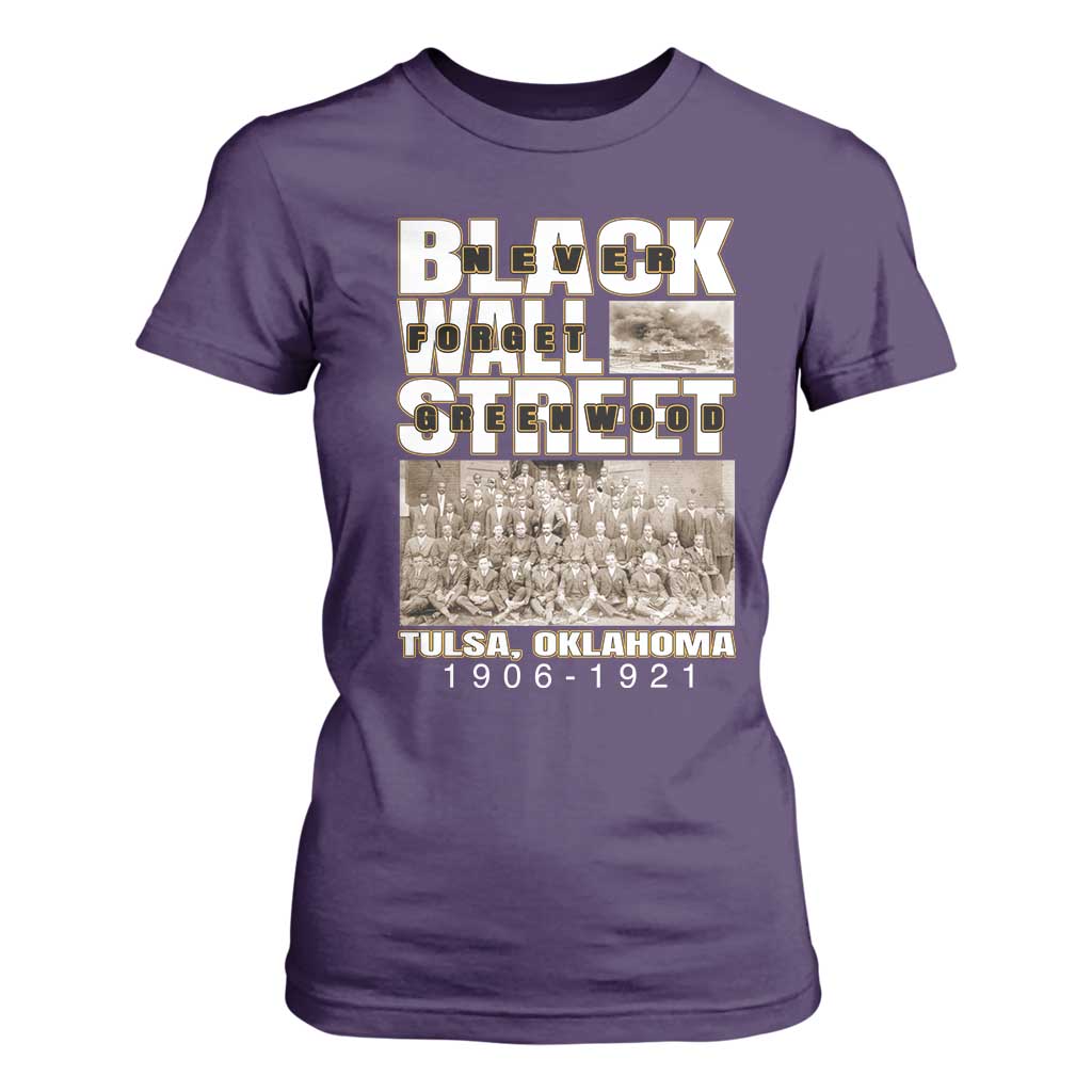 Never Forget Greenwood Black Wall Street T Shirt For Women Black History