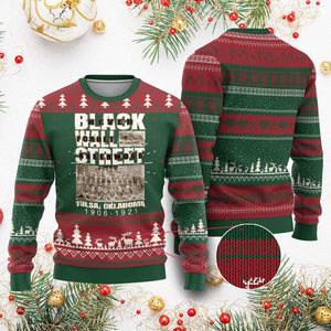 Never Forget Greenwood Black Wall Street Ugly Christmas Sweater Black History
