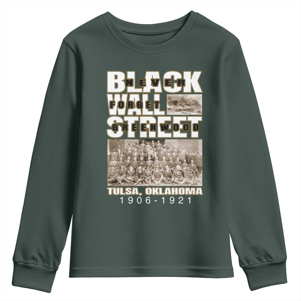 Never Forget Greenwood Black Wall Street Youth Sweatshirt Black History