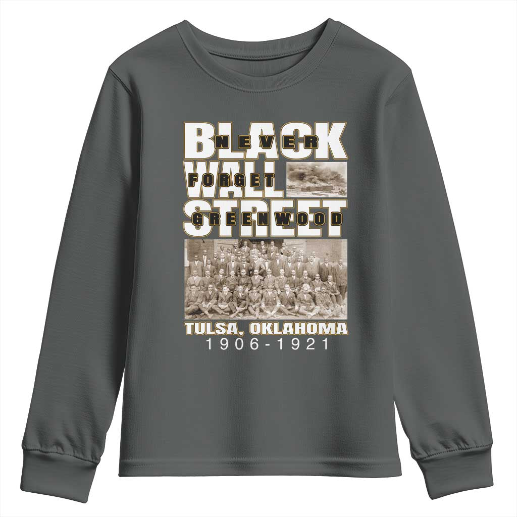 Never Forget Greenwood Black Wall Street Youth Sweatshirt Black History