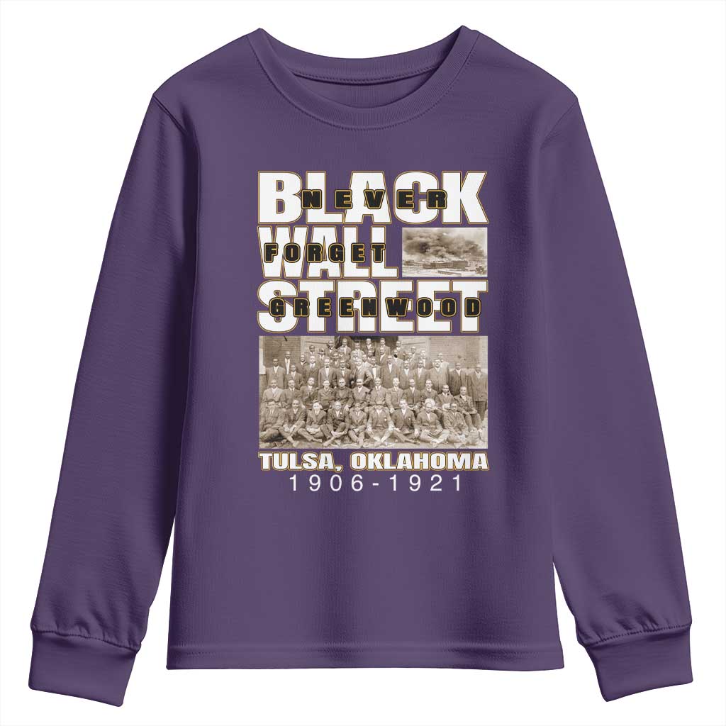 Never Forget Greenwood Black Wall Street Youth Sweatshirt Black History