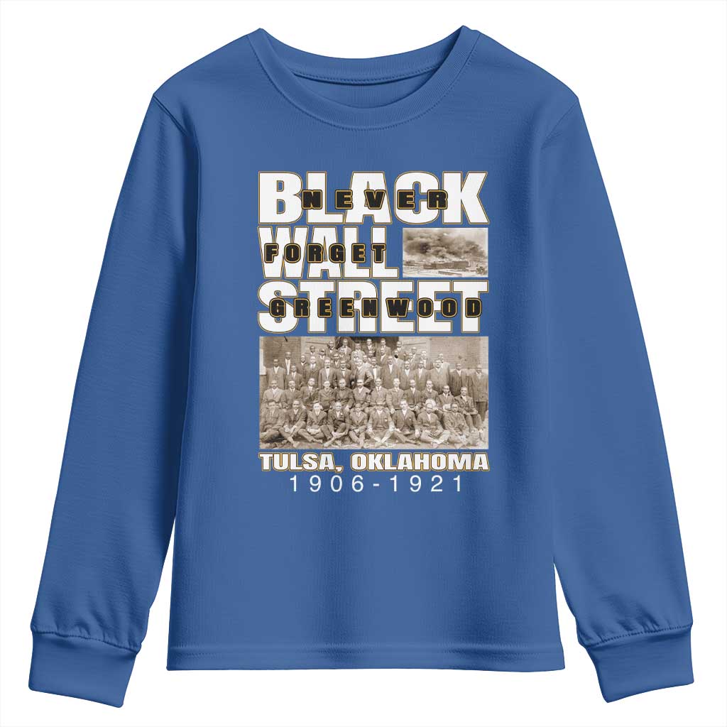 Never Forget Greenwood Black Wall Street Youth Sweatshirt Black History