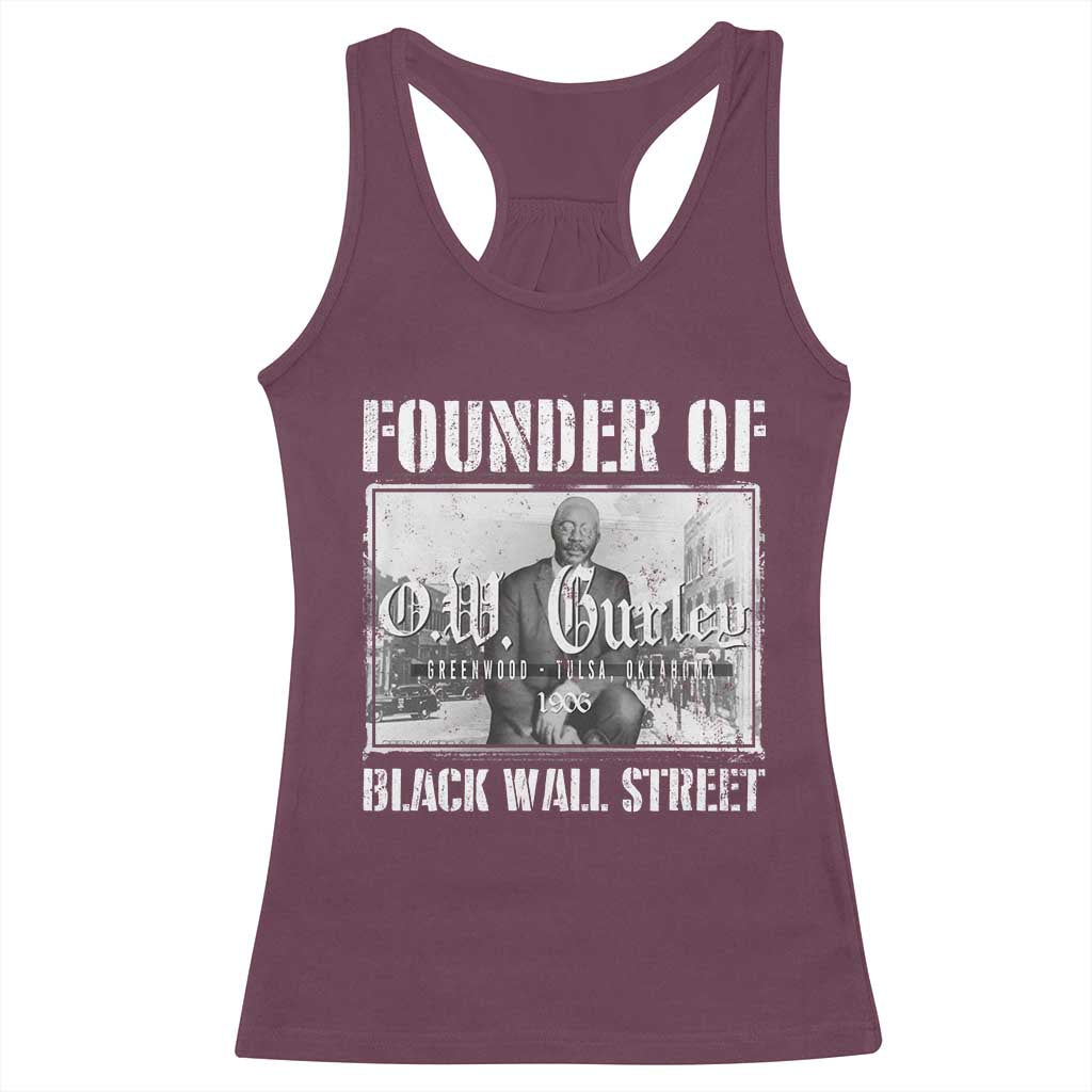 Founder Of Black Wall Street O.W. Gurley Racerback Tank Top Black History Month African American Heritage